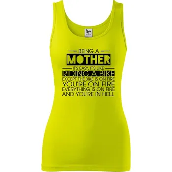 Dámské tričko Being a mother - bike - Dámské tílko - M ( Limetková )