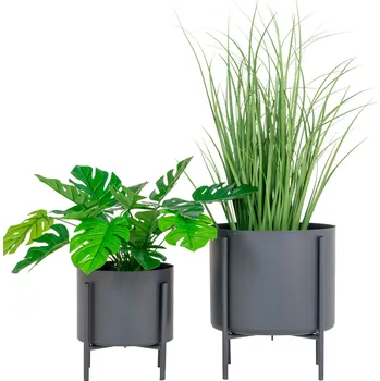 Květináč House Nordic Set 2 šedých kovových květináčů PAVIA 9001175