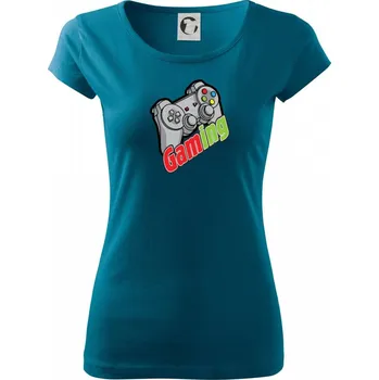 Dámské tričko Gaming - Dámské triko Pure - M ( Petrolejová )