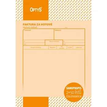 Tiskopis <product>OPTYS 1073 Faktura za hotové A5 NCR<product>