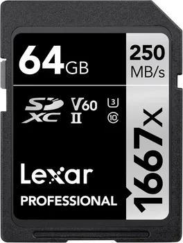 Paměťová karta Lexar Professional 1667x SDXC 64 GB Class 10 UHS-II U3 (LSD64GCB1667)