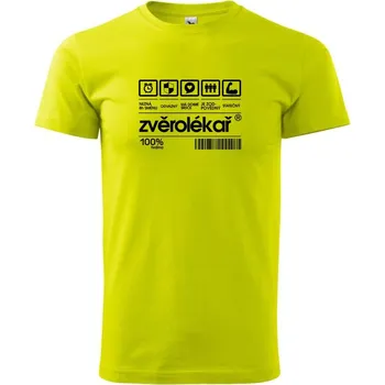 Pánská móda Čárový kód zvěrolékař, zvěrolékařka - Klasické pánské triko vyšší gramáže - 3XL ( Limetková )