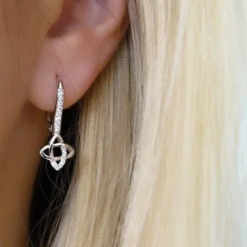 Náušnice Stříbrné náušnice ORNAMENT se zirkony 25mm Rhodium 2,25g Stříbro 925/1000