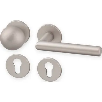 Dveřní kování Dveřní kování TIPA EXCLUSIVE R nikl satén KK kl.+koule (Dveřní rozetové kování TIPA EXCLUSIVE R nikl satén KK kl.+koule, vhodná pro interiér.)