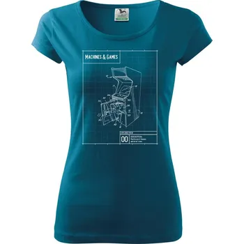 Dámské tričko Nákres herní automat otevřený - Dámské triko Pure - L ( Petrolejová )
