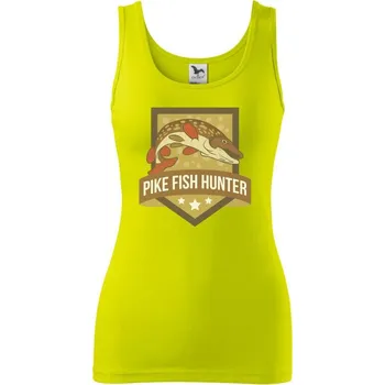 Dámské tričko Štika Pike fish hunter - Dámské tílko - S ( Limetková )