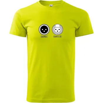 Pánská móda XLR samec a samice - Klasické pánské triko vyšší gramáže - 2XL ( Limetková )