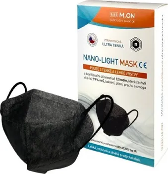 rouška NANO M.ON Nano Light Mask rouška ve tvaru respirátoru černá 10 ks