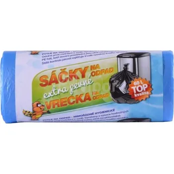 Pytle na odpadky Sáček do koše 60L 30ks/role, modrý HDPE, TOP Kvalita, 07008000