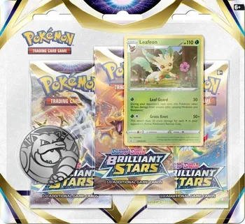 Sběratelská karetní hra Pokémon TCG SWSH09 Brilliant Stars 3 Blister Booster Leafeon