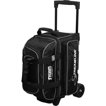 Taška na bowlingovou kouli TAŠKA NA 2 KOULE NA KOLEČ. STREAMLINE ČERNÁ/STŘÍBRNÁ