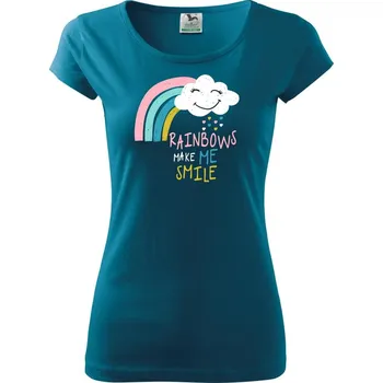 Dámské tričko Duha kouzlí úsměv - Dámské triko Pure - S ( Petrolejová )