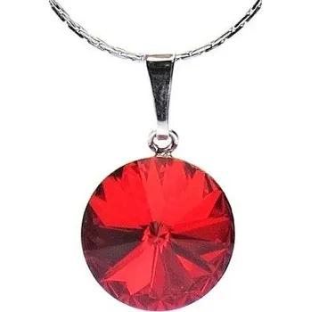 Náhrdelník Náhrdelník Swarovski Rivoli 14mm L. Siam Rhodiovaný