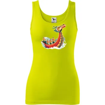 Dámské tričko Dračí lodě při závodě - Dámské tílko - M ( Limetková )