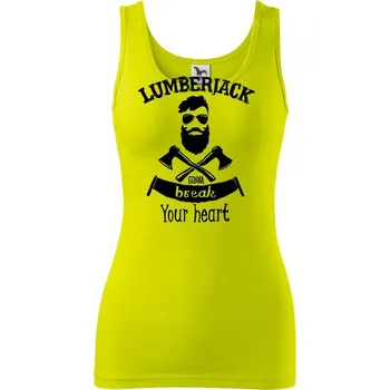 Dámské tričko Lumberjack gonna break your hearth - Dámské tílko - L ( Limetková )