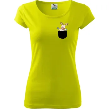 Sob v kapse - Dámské triko Pure - S ( Limetková )