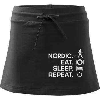 Dámská sukně Nordic walking eat sleep - Sportovní sukně - two in one - S ( Černá )