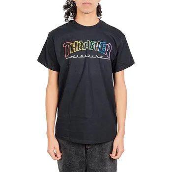 tričko Thrasher Outlined Rainbow Mag - Black M