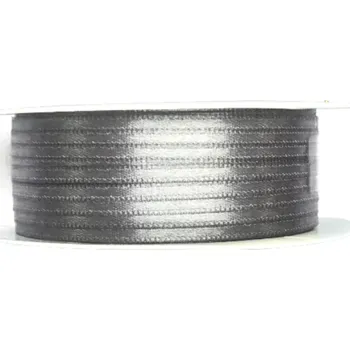 Stuha Tenká saténová stužka granit 3mm x 10m (1,10 Kč/m) (Saténová stužka granitově šedá, oboulící, tkané okraje)