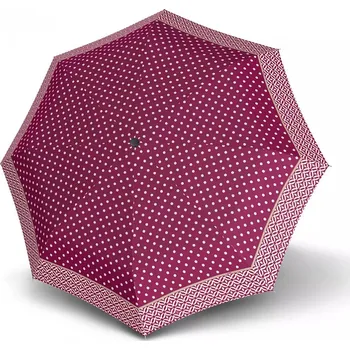 Deštník Vínově červený puntíkovaný skládací plně automatický dámský deštník Gladwyn
