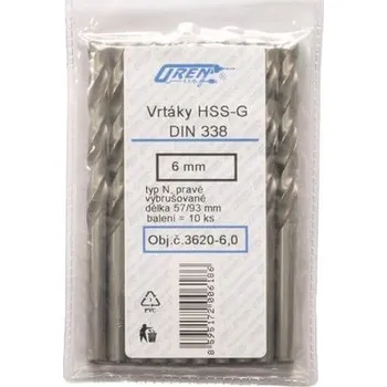 Vrták Vrták OREN DIN 338 HSS-G, vybrušovaný 4,8 mm