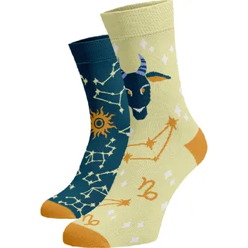 Dámské ponožky Veselé ponožky Znamení zvěrokruhu Kozoroh Tmavě modrá Bavlna 39-41