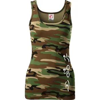 Dámské tričko Triathlon na výšku - Dámské Maskáčové tílko - 2XL ( Hnědý maskáč )