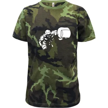 Boxer obrys - Dětské maskáčové triko - 146 cm/10 let ( Zelený maskáč )