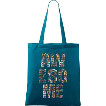 Awesome sign people - Taška bavlněná - 42 x 38 cm ( Petrolejová )