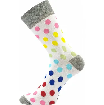 Pánské ponožky BOMA & LONKA Ponožky Ivana 60 puntíky Bílá Velikost: 39/42