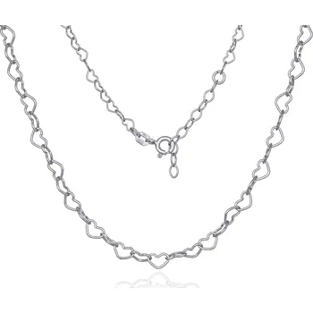 Řetízek Stříbrný řetízek srdíčka – 42 cm
