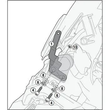 D4111KIT samostatná montážní sada pro čiré plexi 4111DT pro Kawasaki J 125/J 300 (14-21)