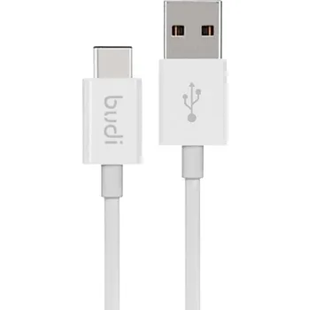 Držák do auta SEFIS nabíjecí datový kabel Budget s konektory USB-A a USB-C 1,2m bílá