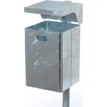 Odpadkový koš z oceli, s pozinkovaným povětrnostně odolným krytem, objem 50 l