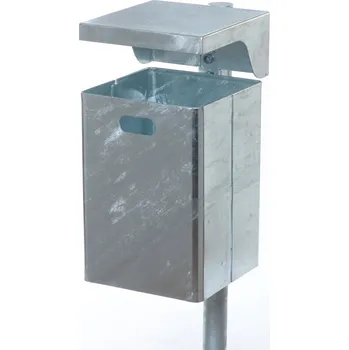 Odpadkový koš Odpadkový koš z oceli, s pozinkovaným povětrnostně odolným krytem, objem 50 l