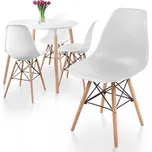 Miadomodo Sada 4 jídelních židlí s plastovým sedákem, bílá