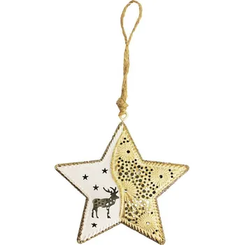 Vánoční dekorace Závěsná hvězdička se sobem (Girlanda na stromeček)