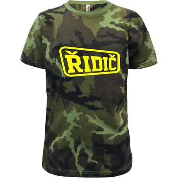 Chlapecké oblečení Řidič - rámeček - Dětské maskáčové triko - 134 cm/8 let ( Zelený maskáč )