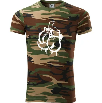 Pánské tričko Box rukavice - Army CAMOUFLAGE - 2XL ( Hnědý maskáč )