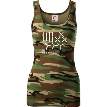 Dámské tričko Dron Be different - Dámské Maskáčové tílko - S ( Hnědý maskáč )