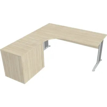 Kancelářský vozík HOBIS kancelářský stůl pracovní, sestava pravá - CE 1800 60 HR P, akát + doprava zdarma