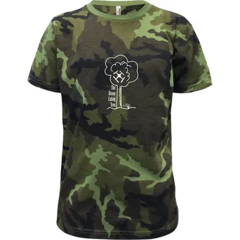 Dron Eating tree - Dětské maskáčové triko - 122 cm/6 let ( Zelený maskáč )