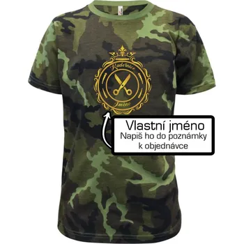 Chlapecké oblečení Kadeřnice jméno - Dětské maskáčové triko - 146 cm/10 let ( Zelený maskáč )