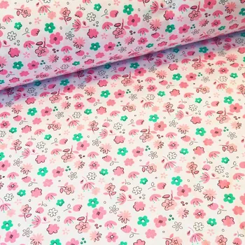 Hladká bavlna – Růžové kytičky 160