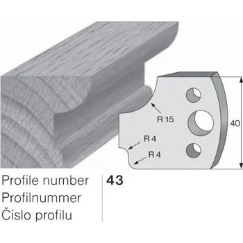 Nůž profilový č. 43 SP do frézovací hlavy 40 x 4 mm PILANA