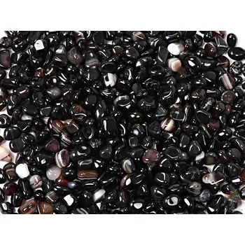 Drahý kámen Magieprirody.cz Tromlovaný kámen Achát černý S velikost 10 - 20 mm - Brazílie #311 Množství: 1ks