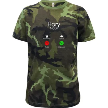 Chlapecké oblečení Hory volá - Dětské maskáčové triko - 104-110cm / 3-4 roky ( Zelený maskáč )