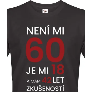 Pánské tričko ke 60. narozeninám, Barva Černá, Velikost 5XL, Canvas Pánské tričko s krátkým rukávem Bezvatriko.cz 0858 - 60