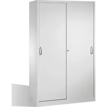 Dílenská skříň typ Cabo, posuvné dveře, 4 vložné police, Š 1200, H 500, V 1950, šedá