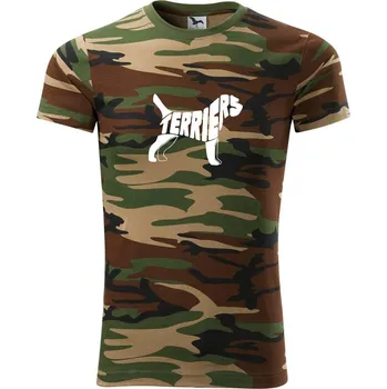 Pánské tričko Terier - Army CAMOUFLAGE - M ( Hnědý maskáč )